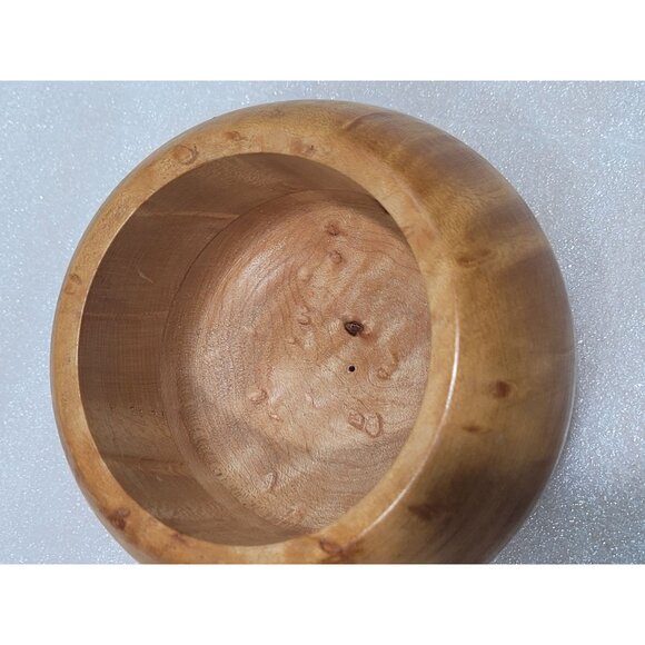 Artisan Crafted Wooden Bowl Trinkets Desktop Cottage Core 3" - Picture 5 of 9